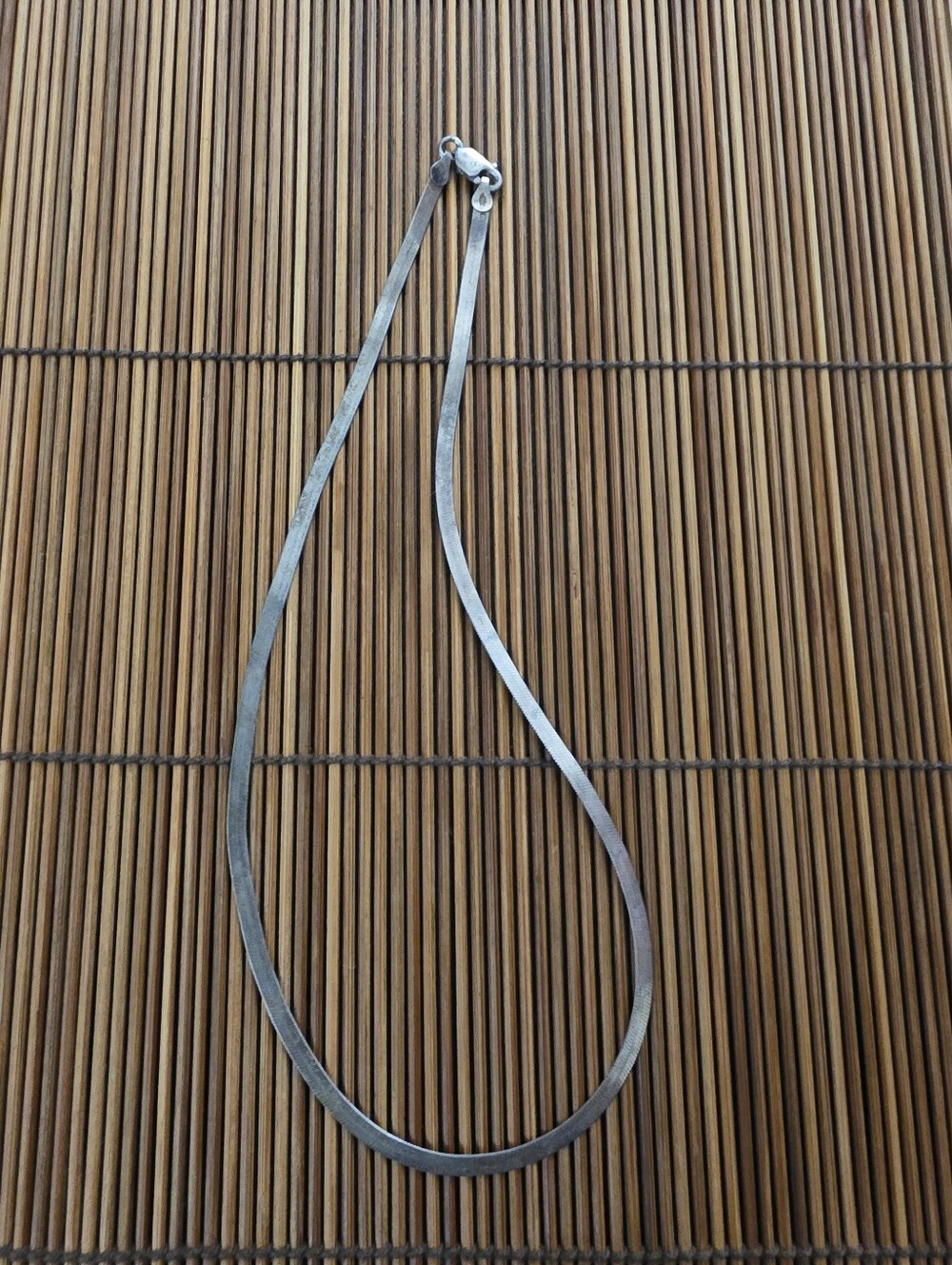 925 Silver Herringbone Necklace (Vintage)